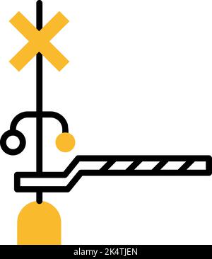 Railway barrier, illustration, vector on a white background. Stock Vector