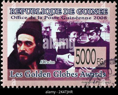 Al Pacino in 'Serpico' on stamp of Guinea Stock Photo