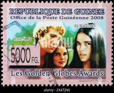 Ali MacGraw in Love story on postage stamp