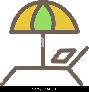 Beach bench, illustration, vector on a white background. Stock Vector
