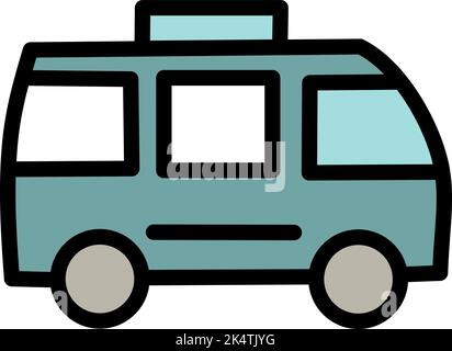 Transport mini bus, illustration, vector on a white background. Stock Vector