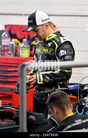 Manchester, UK. 03rd Oct, 2022. Rohan Tungate of Ipswich 'TruMix, Witches during the SGB Premiership Semi Final Second Leg at the National Speedway Stadium, Manchester om Monday 3rd October 2022. (Credit: Eddie Garvey | MI News) Credit: MI News & Sport /Alamy Live News Stock Photo