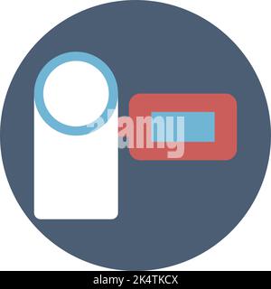 Blogging video camera, illustration, vector, on a white background. Stock Vector