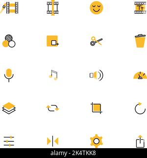 Video editor, illustration, vector on a white background. Stock Vector