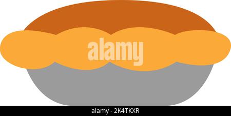 Thanksgiving apple pie, illustration, vector on a white background. Stock Vector