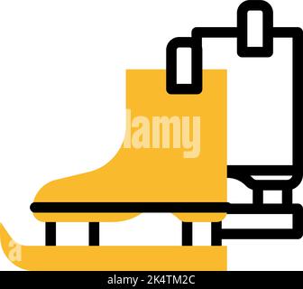 Winter roller skates, illustration, vector on a white background. Stock Vector