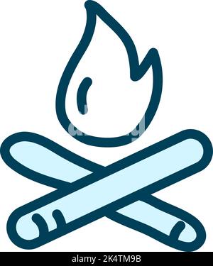 Winter fire, illustration, vector on a white background. Stock Vector