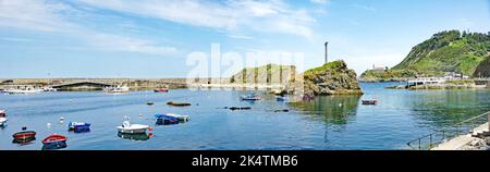 Overview of Cudillero, Principality of Asturias, Spain, Europe Stock Photo