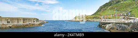 Overview of Cudillero, Principality of Asturias, Spain, Europe Stock Photo