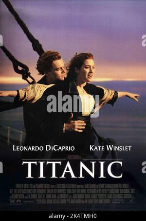 Titanic 1997.  Titanic Movie Poster Stock Photo