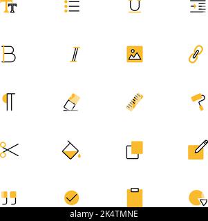 Editing icon pack, illustration, vector on a white background. Stock Vector