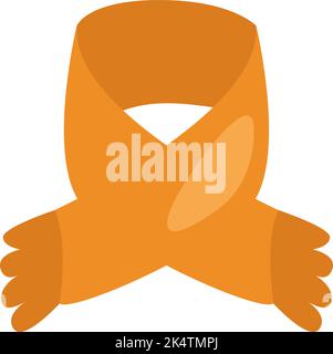 Golden scarf, illustration, vector on a white background. Stock Vector