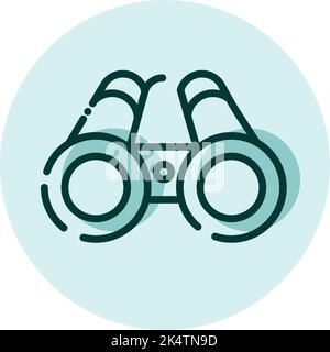 Camping binoculars, illustration, vector on a white background. Stock Vector