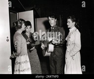 Jan Shepard, Liliane Montevecchi, Elvis and Dolores Hart. King Creole 1958. Stock Photo