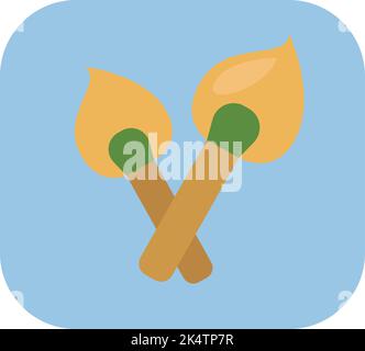 Camping matches, illustration, vector on a white background. Stock Vector