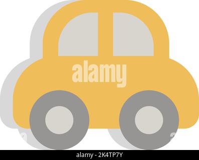 Yellow city car, illustration, vector on a white background. Stock Vector