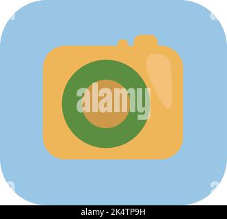 Camping camera, illustration, vector on a white background. Stock Vector