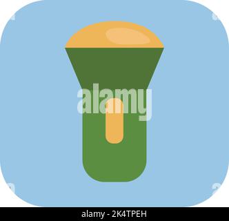 Camping flashlight, illustration, vector on a white background. Stock Vector