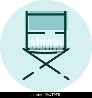 Camping chair, illustration, vector on a white background. Stock Vector