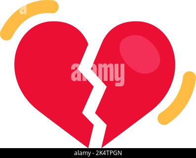 Valentines day heartbreak, illustration, vector on a white background. Stock Vector