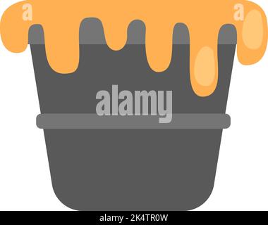 Construction color bucket, illustration, vector on a white background. Stock Vector