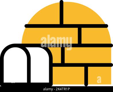 Winter igloo, illustration, vector on a white background. Stock Vector