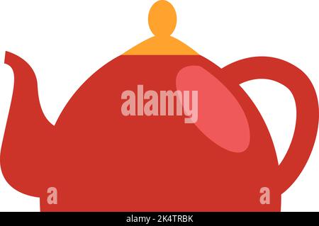 Red teapot, illustration, vector on a white background. Stock Vector