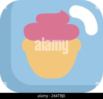 Sweet pink muffin, illustration, vector on a white background. Stock Vector