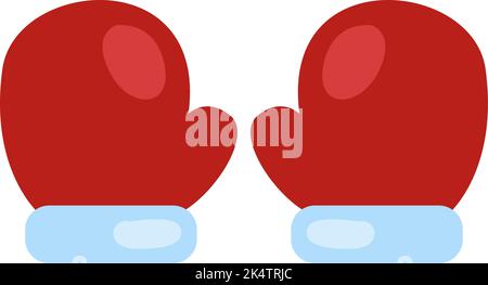 Winter mittens, illustration, vector on a white background. Stock Vector