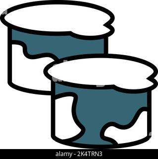 Sour cream, illustration, vector on a white background. Stock Vector