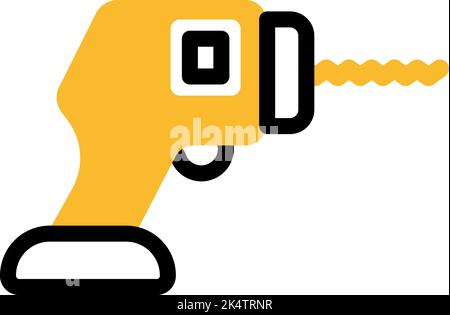 Construction drill, illustration, vector on a white background. Stock Vector