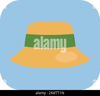 Camping hat, illustration, vector on a white background. Stock Vector