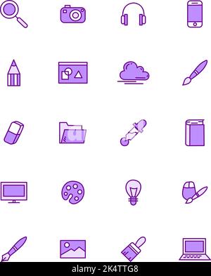 Photoshop tools, illustration, vector on a white background. Stock Vector