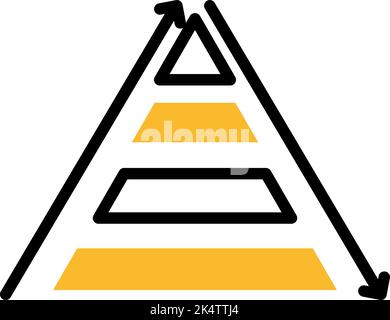 Pyramid chart, illustration, vector on a white background. Stock Vector