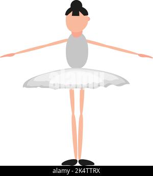 Battement ballet move, illustration, vector on a white background. Stock Vector