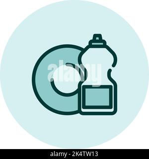 Cleaning dish soap, illustration, vector on a white background. Stock Vector
