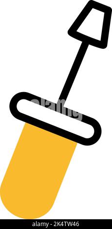 Construction screw driver, illustration, vector on a white background. Stock Vector