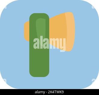 Camping axe, illustration, vector on a white background. Stock Vector