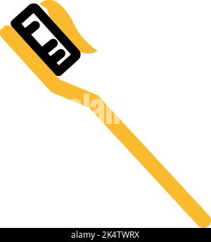 Toothbrush with toothpaste, illustration, vector on a white background. Stock Vector