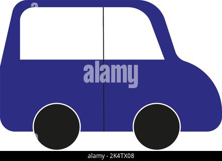 Blue SUV Car, illustration, vector on a white background. Stock Vector