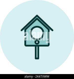 Farm bird house, illustration, vector on a white background. Stock Vector