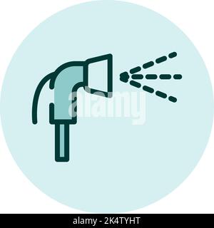 Watering hose, illustration, vector on a white background. Stock Vector
