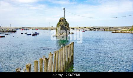 Overview of Cudillero, Principality of Asturias, Spain, Europe Stock Photo