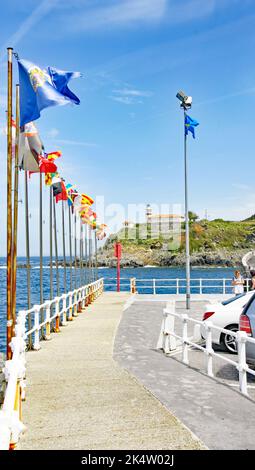 Overview of Cudillero, Principality of Asturias, Spain, Europe Stock Photo