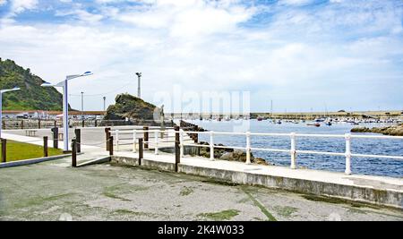 Overview of Cudillero, Principality of Asturias, Spain, Europe Stock Photo