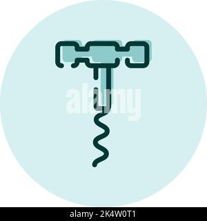Wine opener, illustration, vector on a white background. Stock Vector