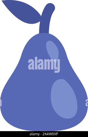 Blue pear, illustration, vector on a white background. Stock Vector