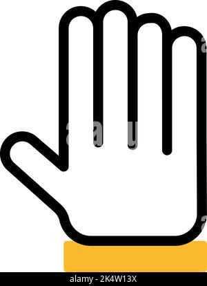 Hand five fingers, illustration, vector on a white background. Stock Vector