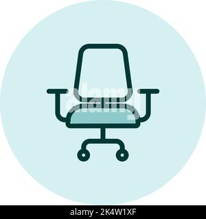 Blue computer chair, illustration, vector on a white background. Stock Vector