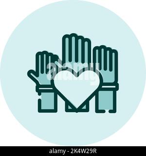 Donation and charity volunteers, illustration, vector on a white background. Stock Vector